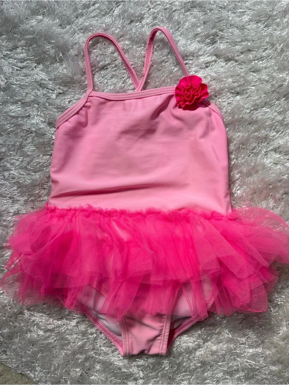 Baby Tulle Tutu Ruffle w Rosette Ballerina Swimsuit 24 months Ocean Pacific OP